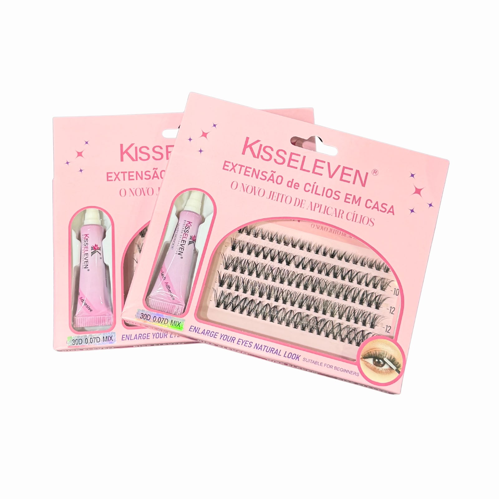 KIT PESTAÑAS CON PEGAMENTO  MINI