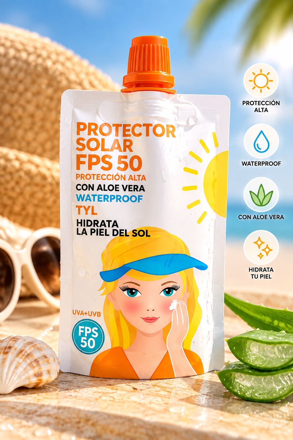 PROTECTOR SOLAR FPS 50 con olor a frutilla