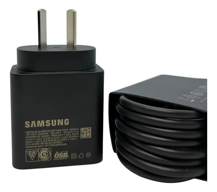 Cargador Completo Samsung C a C - 45w cable 1.8m